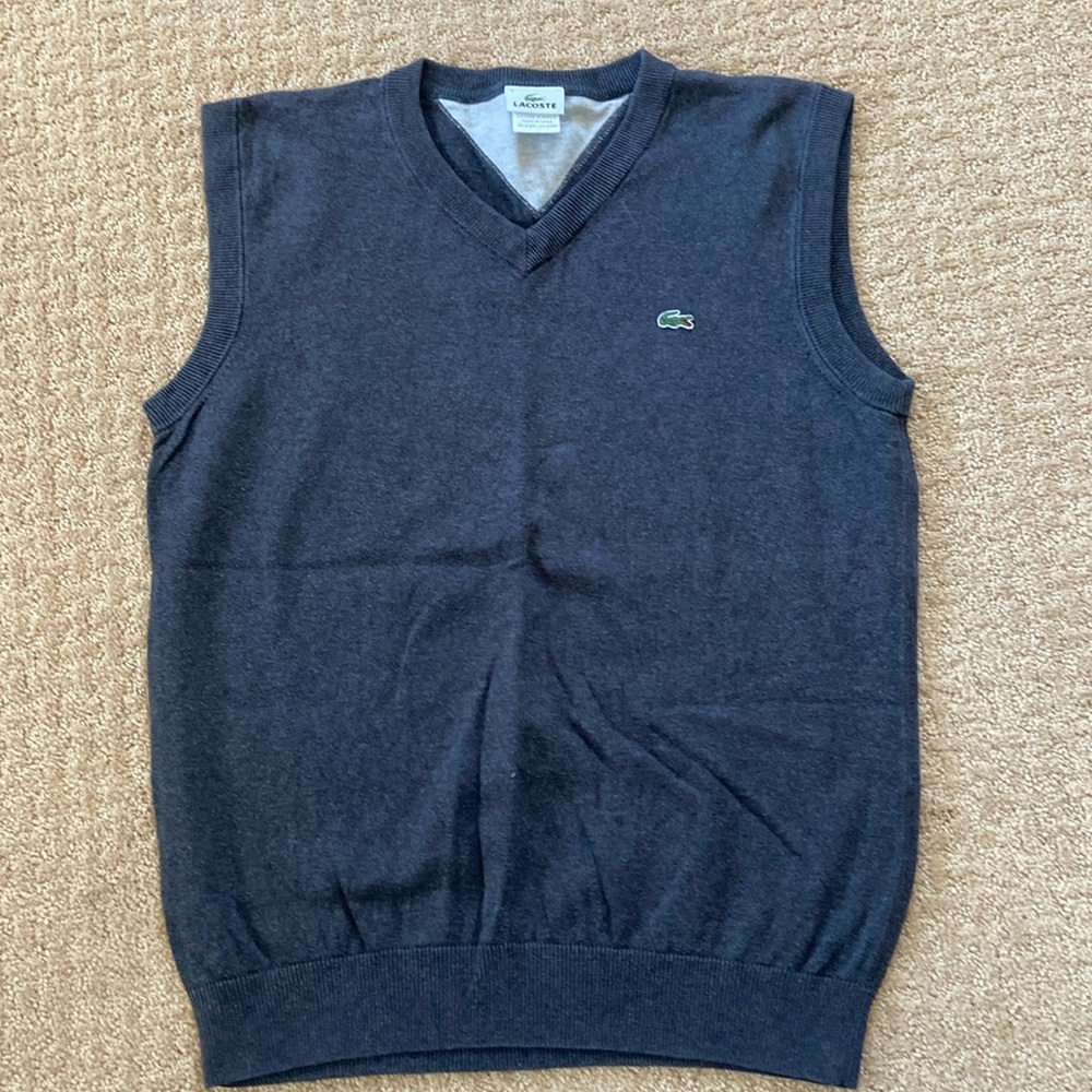 Euc Lacoste sweater vest! Charcoal gray size 4